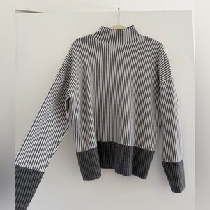 Rachel Zoe Gray and White Striped Sweater